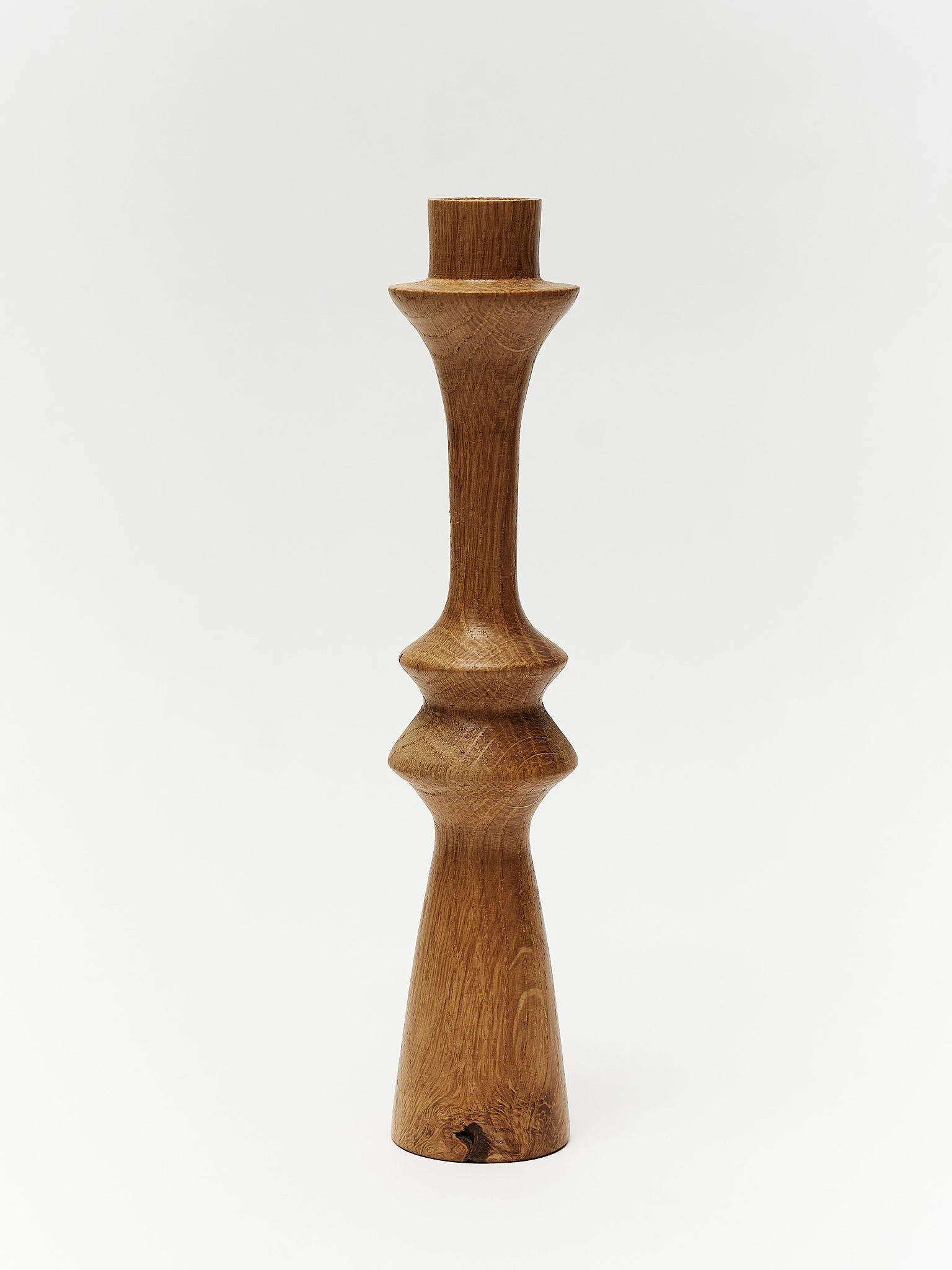 Oak wood candlestick