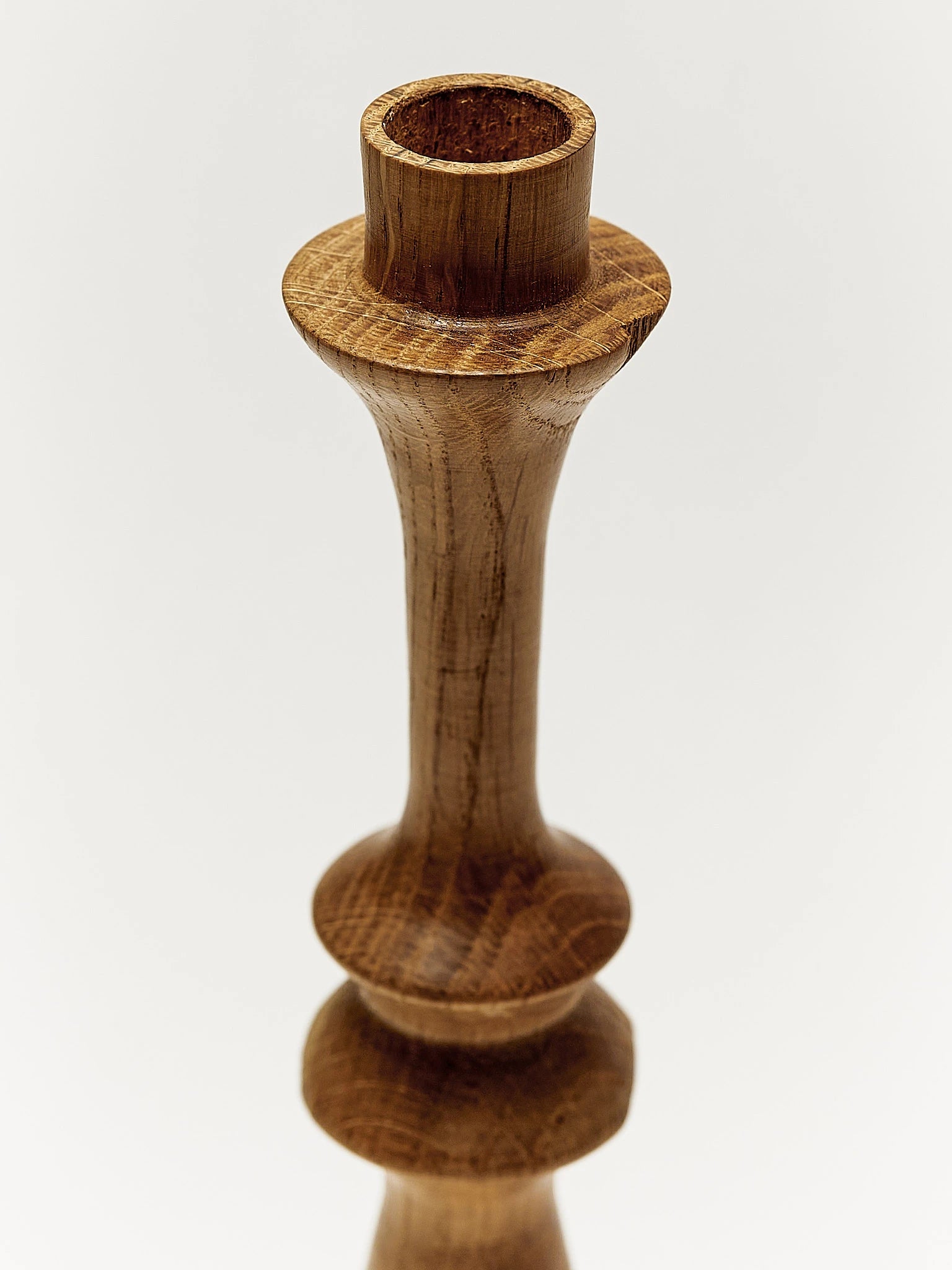 Oak wood candlestick