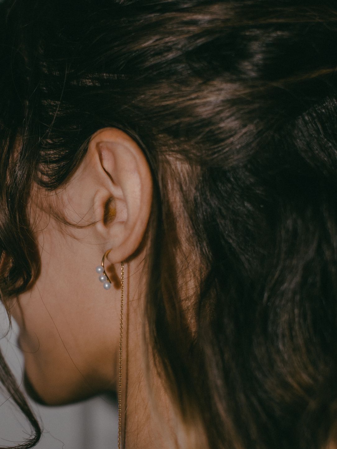 Chain perlové náušnice