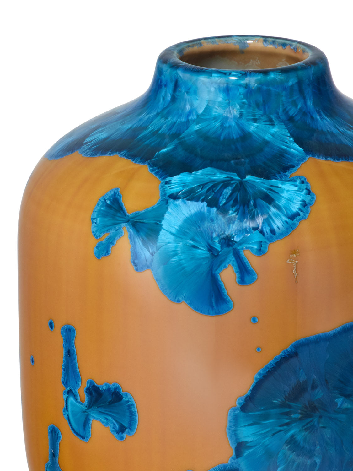Crystalline I vase orange-blue