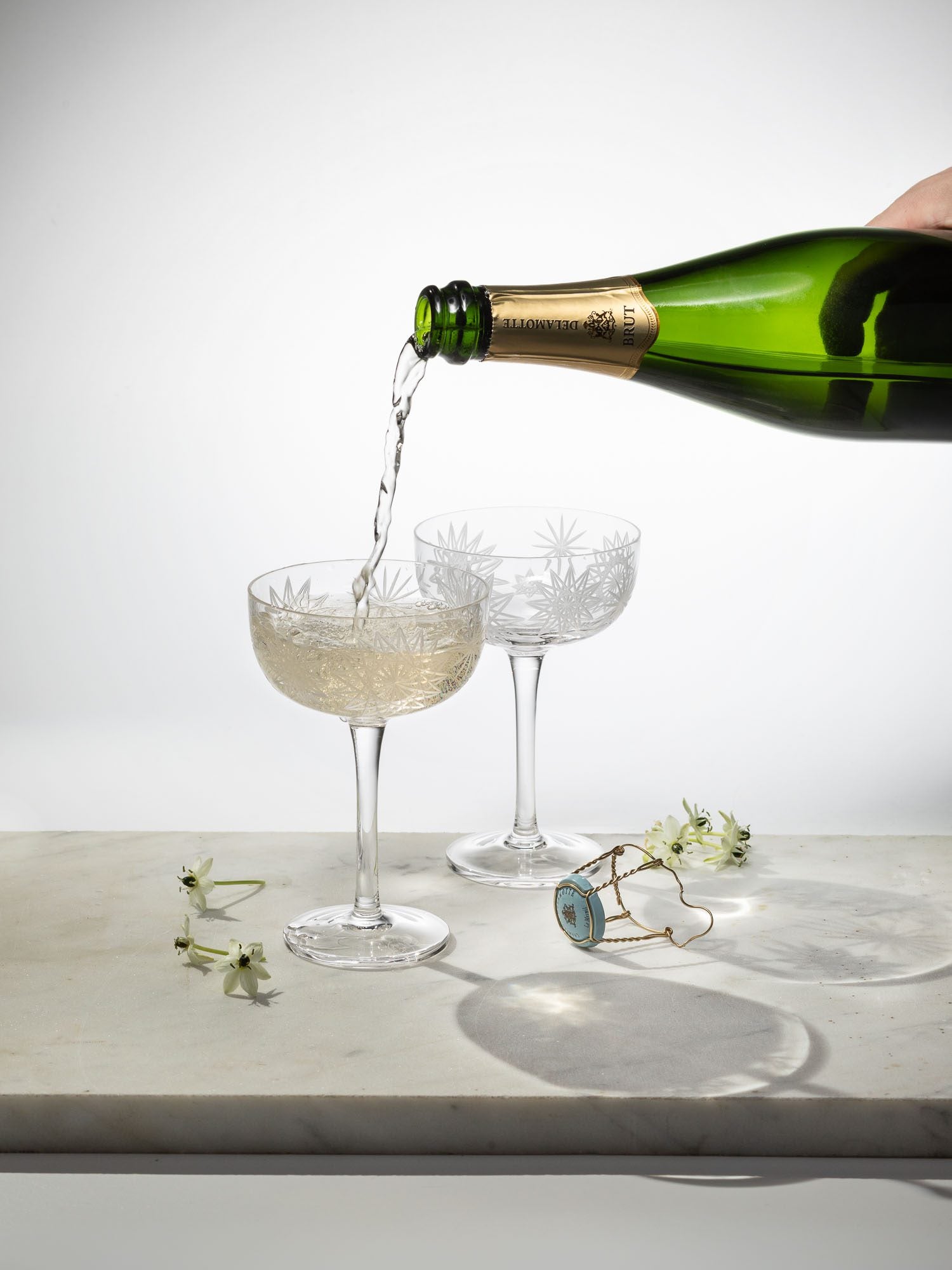 Krakatit champagne coupe glasses (set of 2)
