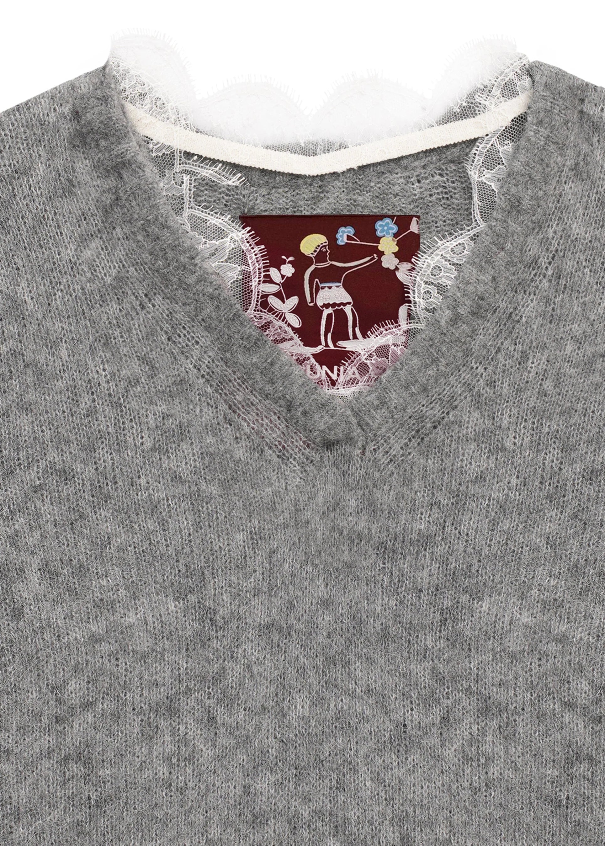 Vesta s krajkovým lemem - Šedá