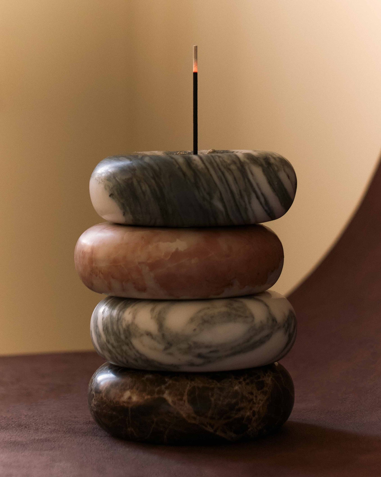 Emperador Dark marble Incense holder