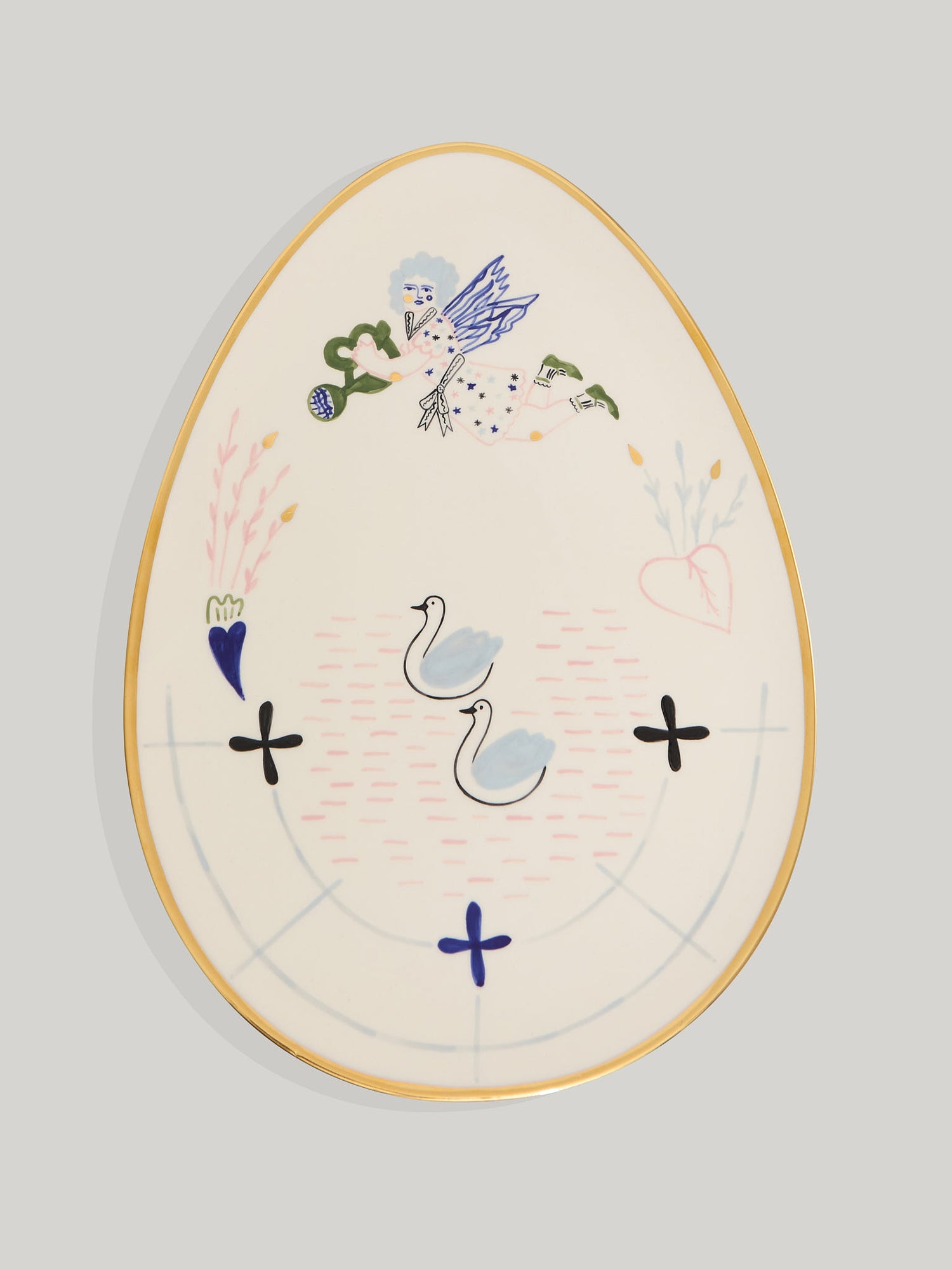 Naive pond oválný talíř