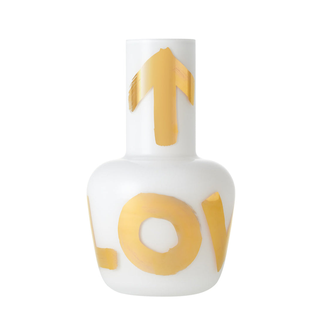 Unikátní bílá váza s nápisem LOVE v zlatě, limitovaná edice Artisème x QUBUS.