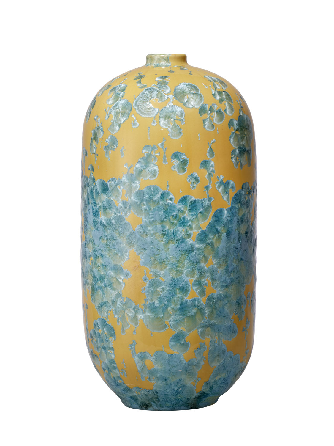 Crystalline I vase yellow-turquoise