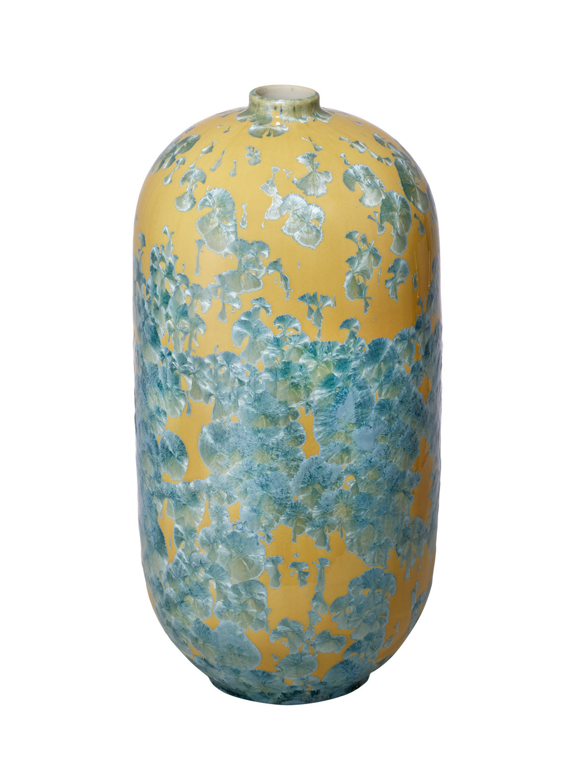 Crystalline I vase yellow-turquoise