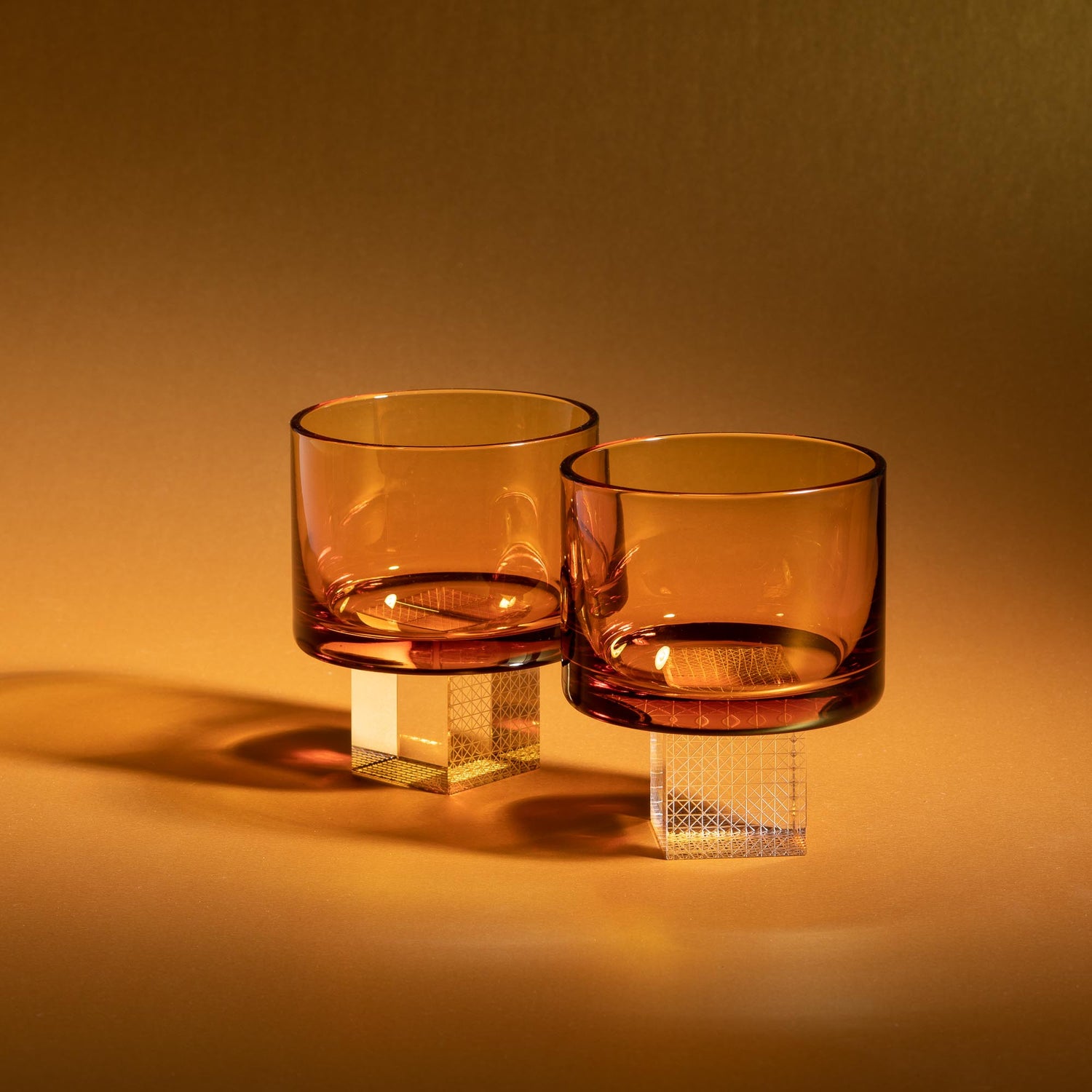 Amber Whiskey Cube glasses