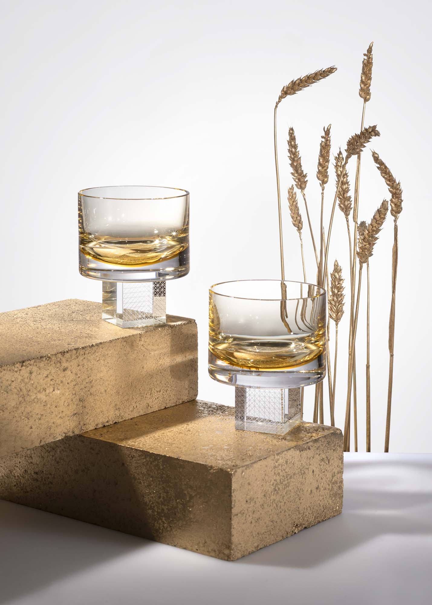 Amber Whiskey Cube glasses