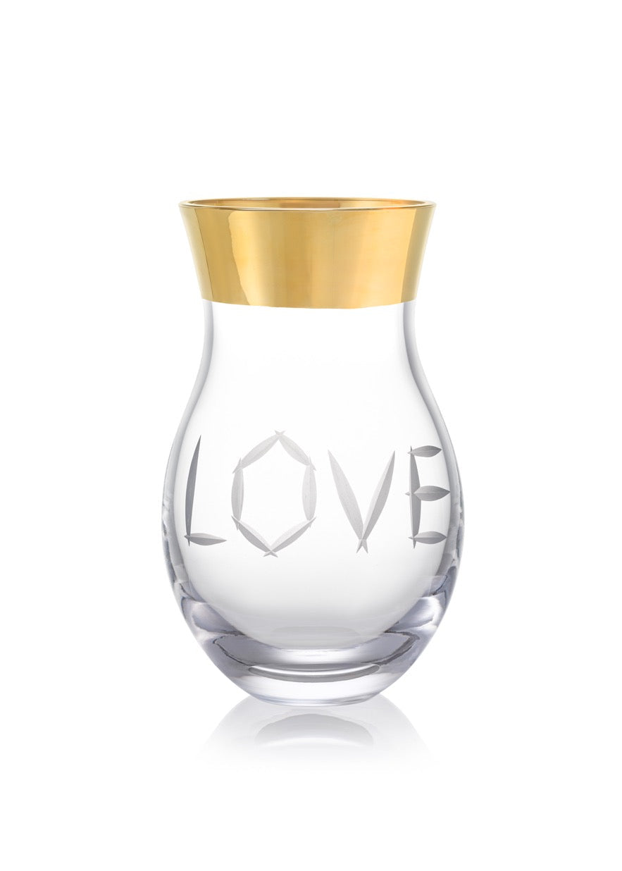 Love vase gold 27/42 cm
