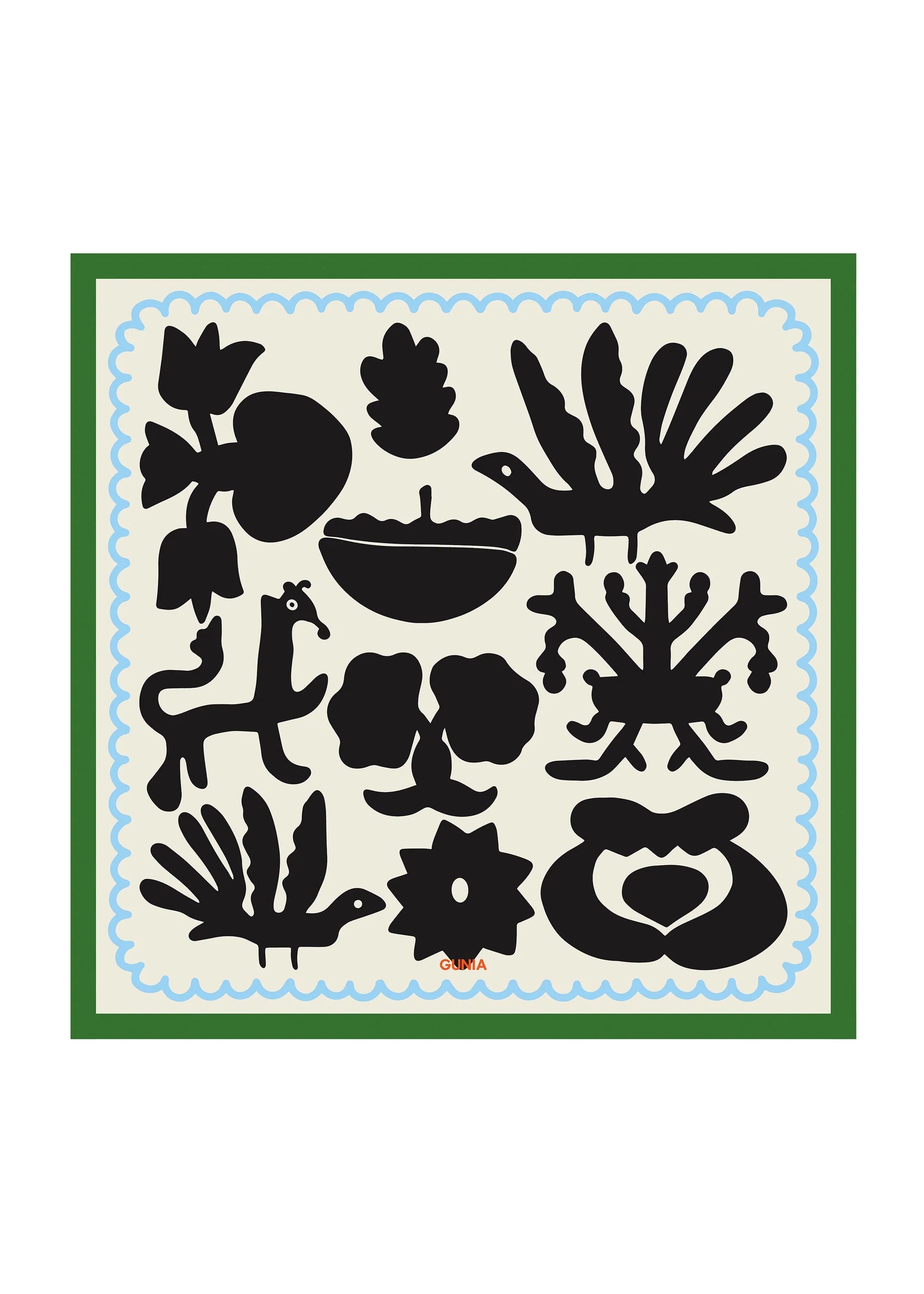 Silhouettes headscarf with a green trim