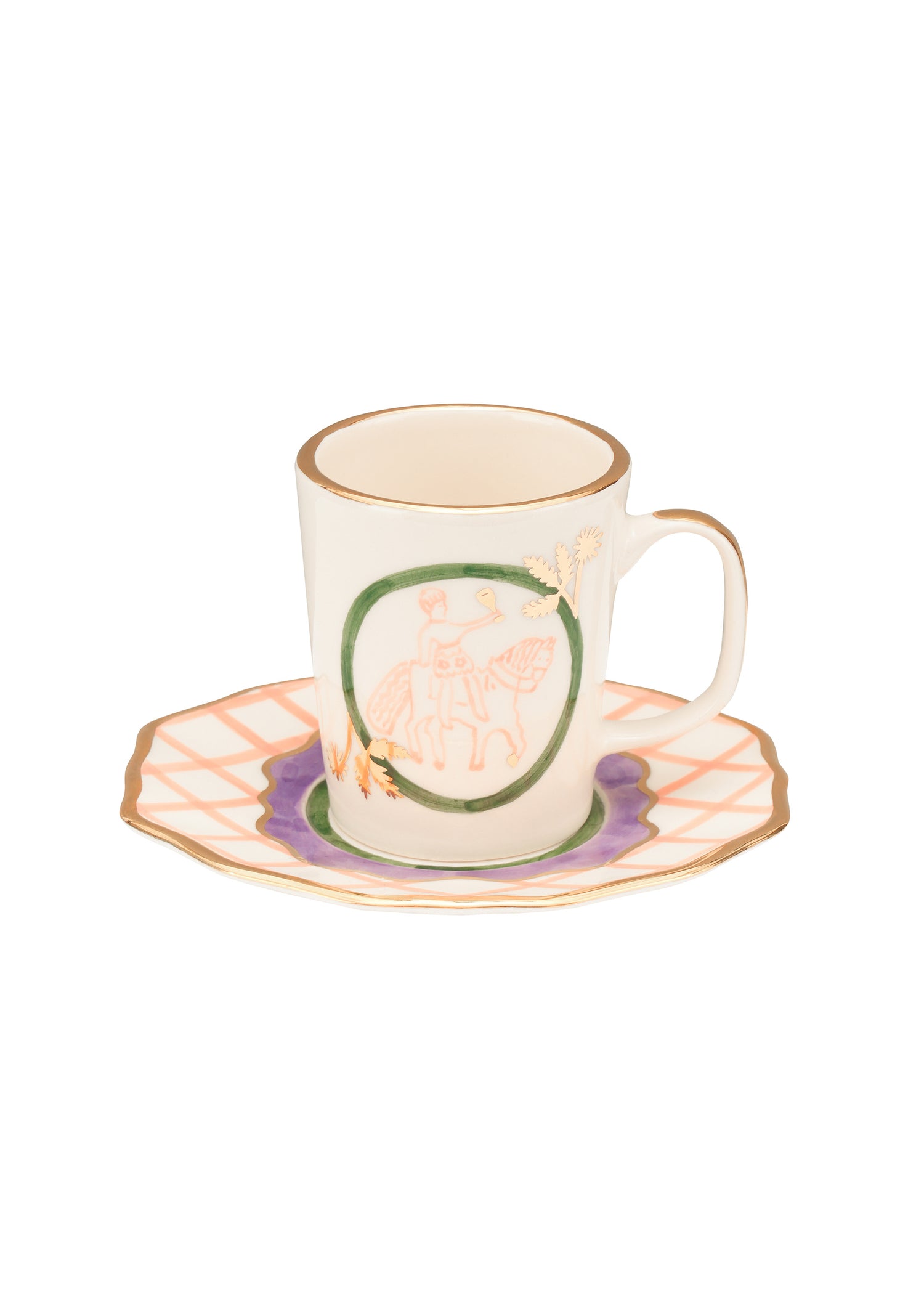 Horseman šálek s podšálkem - Zelený