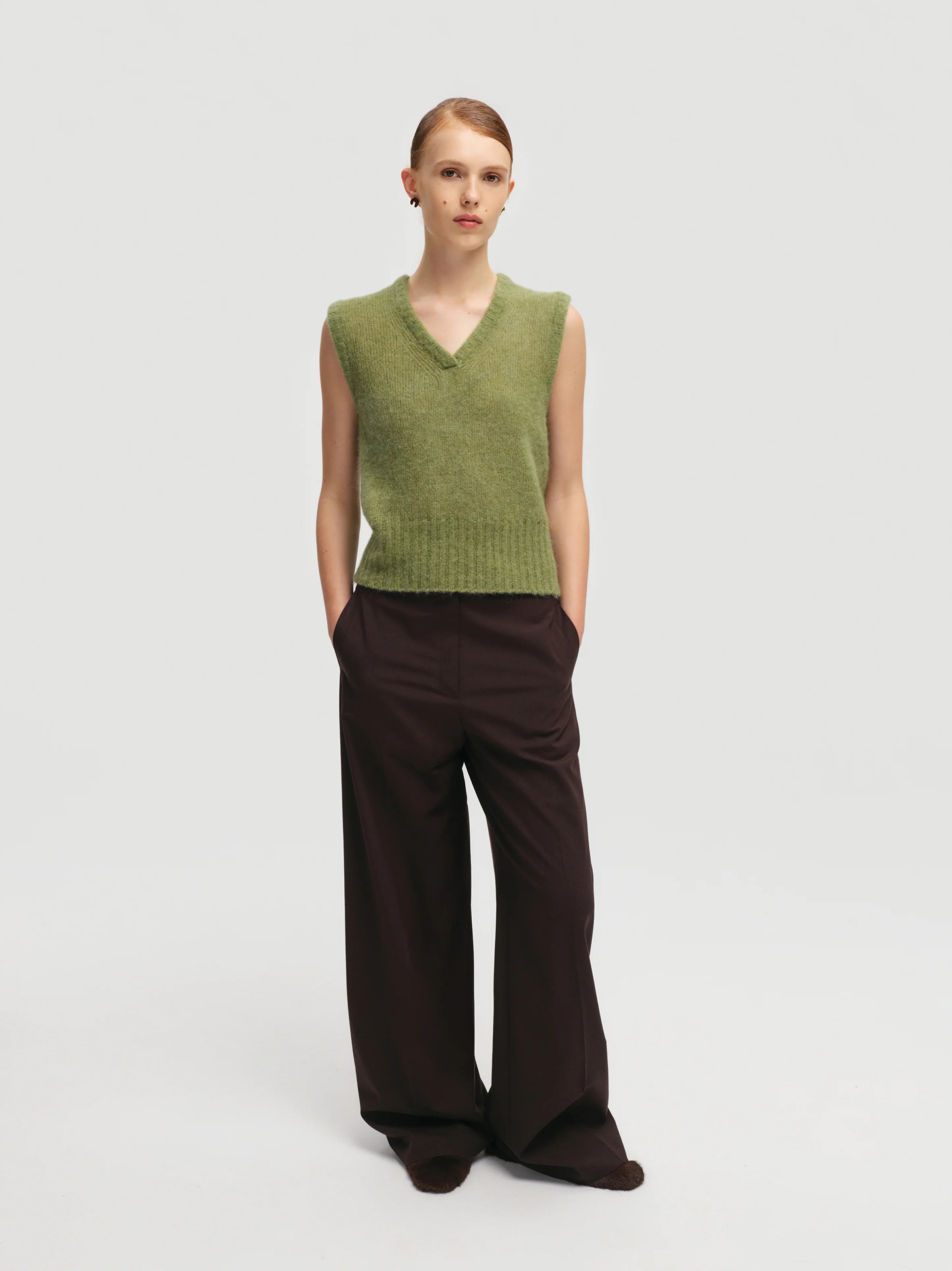 Vesta s krajkovým lemem - Zelená