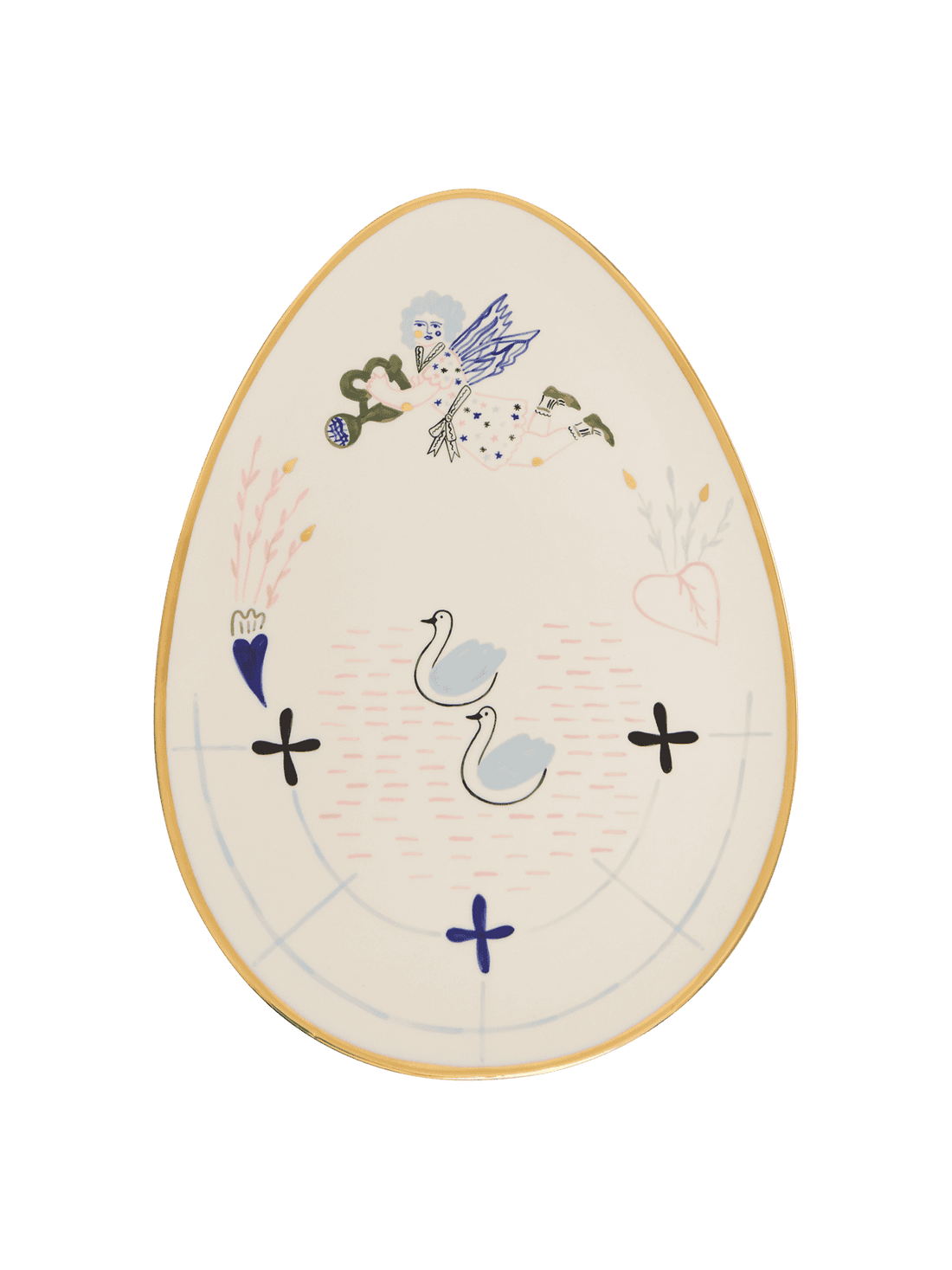 Naive pond oválný talíř