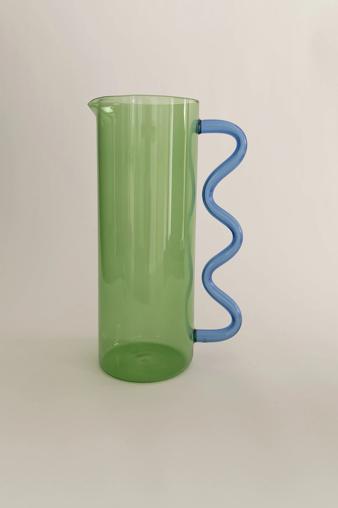 Wave pitcher - Green with blue