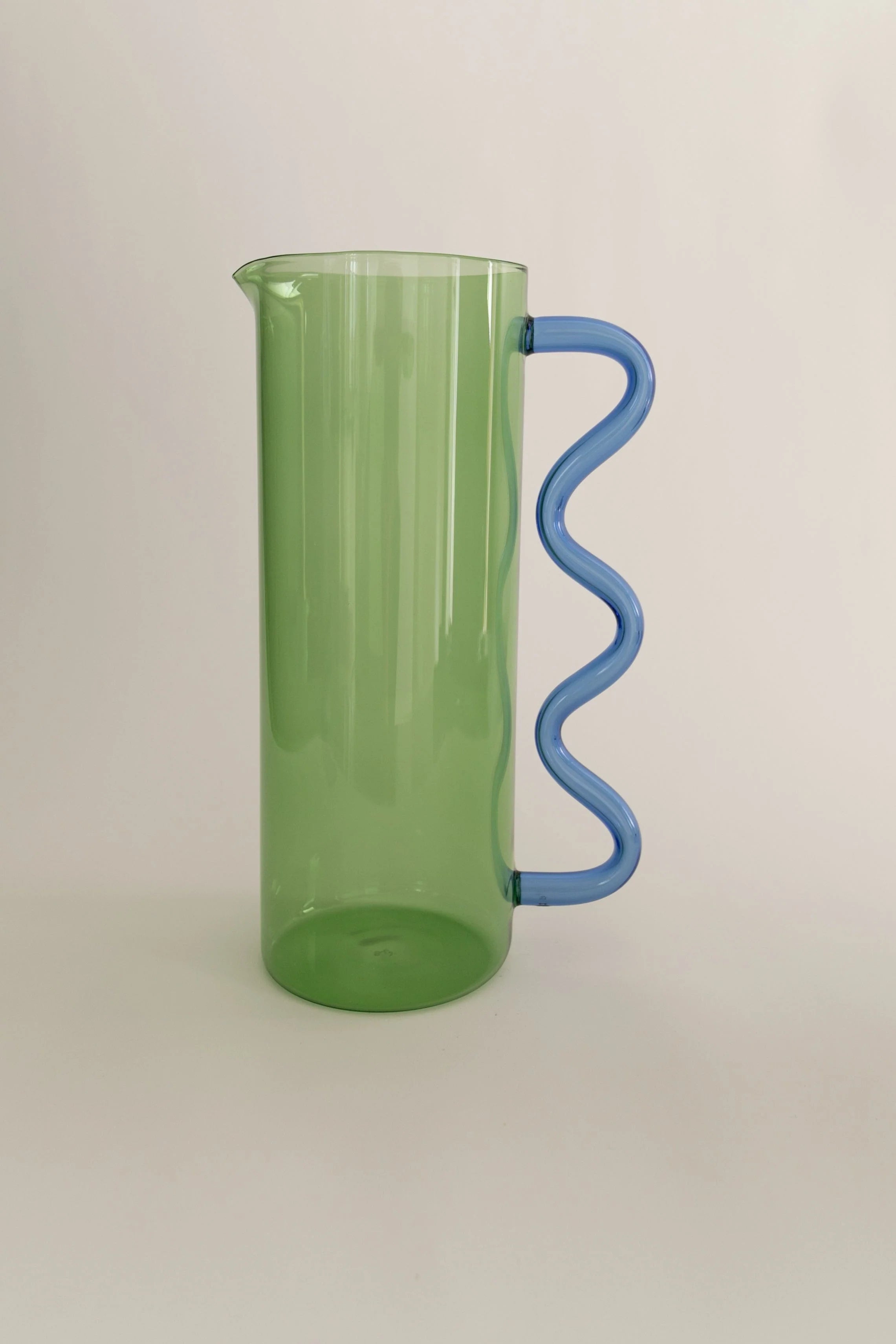 Wave pitcher - Green with blue